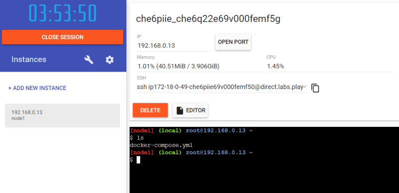 Проверка наличия файла docker-compose: в терминале введена команда ls, в выводе виден файл.