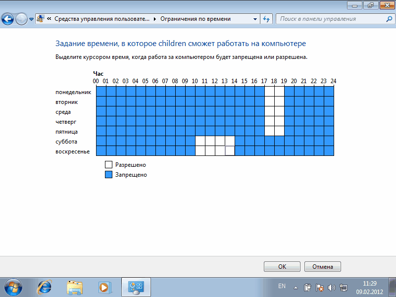 ограничение времени