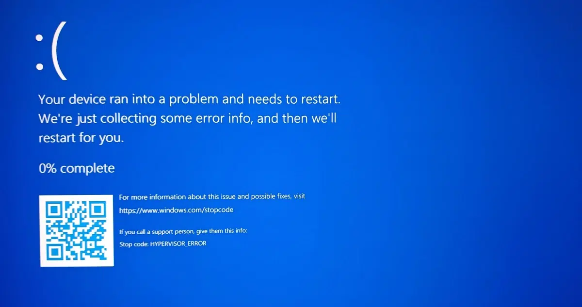 ошибка гипервизора windows 11 решение