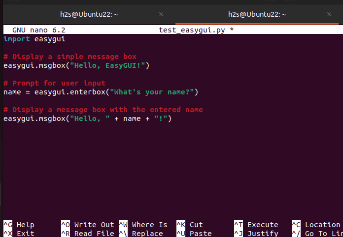 Пример использования EasyGUI в Python
