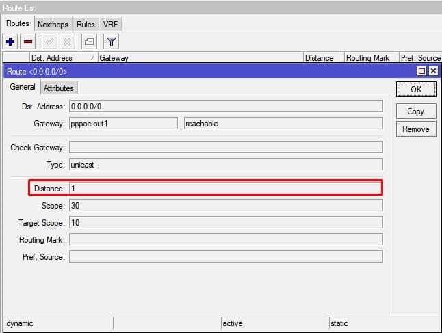 Настройка нескольких провайдеров на MikroTik, distance route