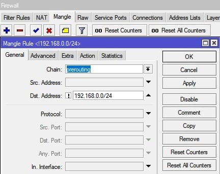 Настройка нескольких провайдеров на MikroTik, маркировка пакета prerouting