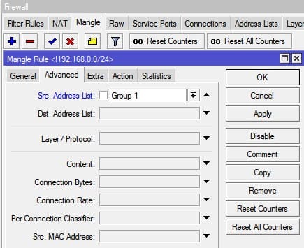 Настройка нескольких провайдеров на MikroTik, маркировка пакета Scr address