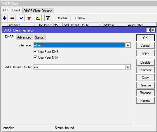 Настройка нескольких провайдеров на MikroTik, отлючить маршрут по умолчанию