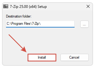 Как установить 7-Zip: шаг 2