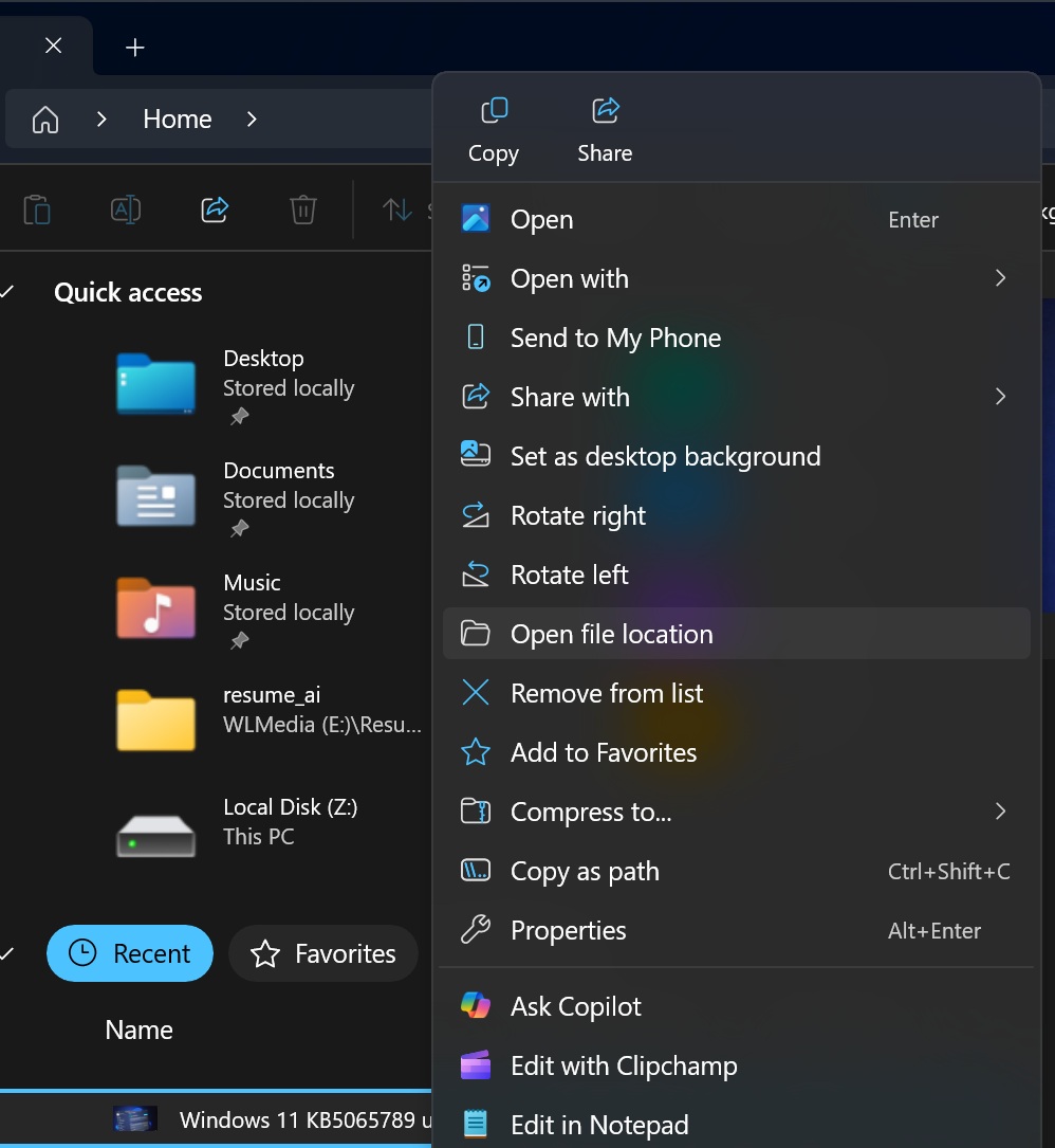Контекстное меню Проводника файлов работает быстрее