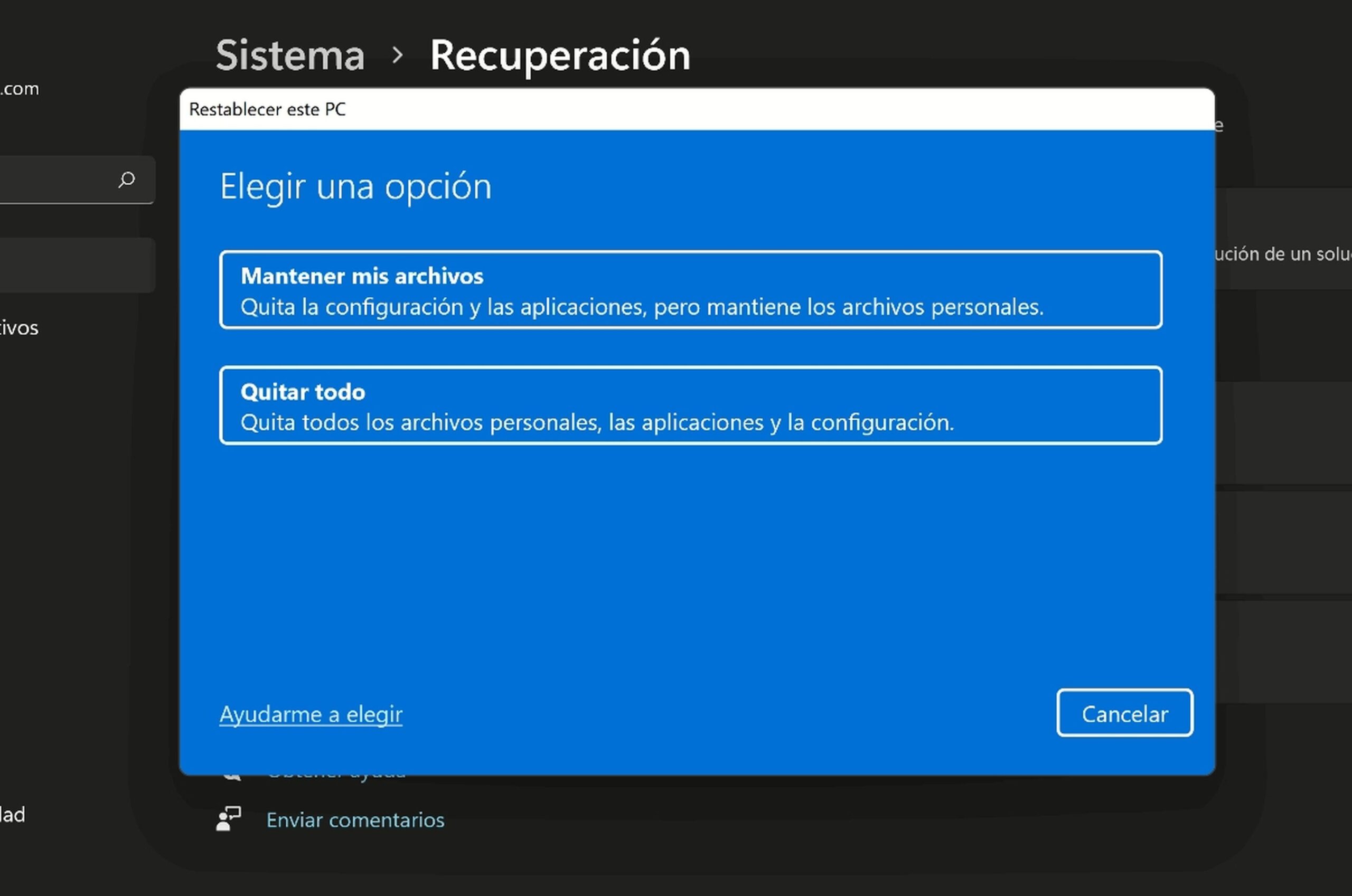 Подготовка к сбросу настроек Windows 11