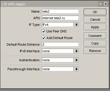 APN tele2: параметры