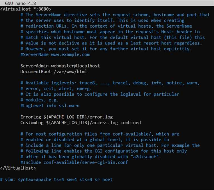 Конфигурация Nginx для проксирования к Apache
