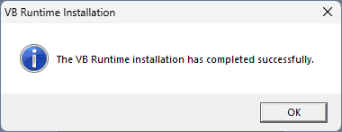 VB Runtime установлен