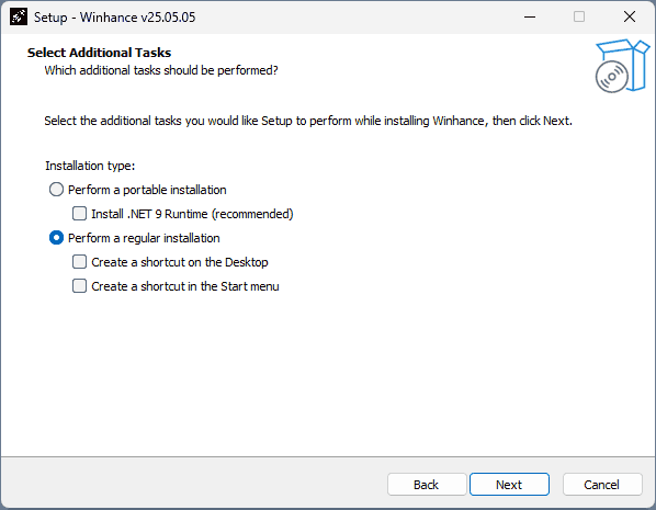 Установка Winhance