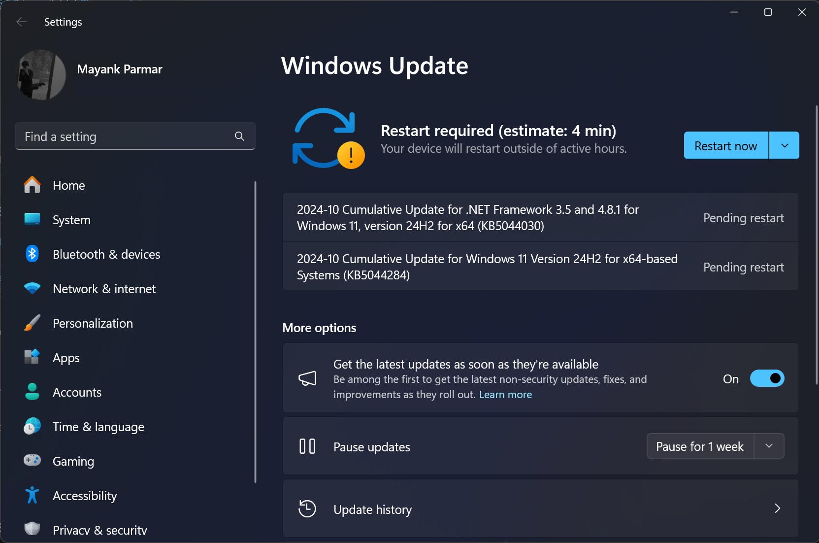 KB5044284 Центр обновления Windows
