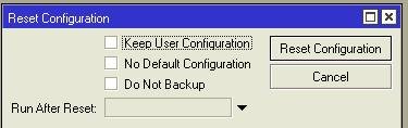 Сброс конфигурации MikroTik