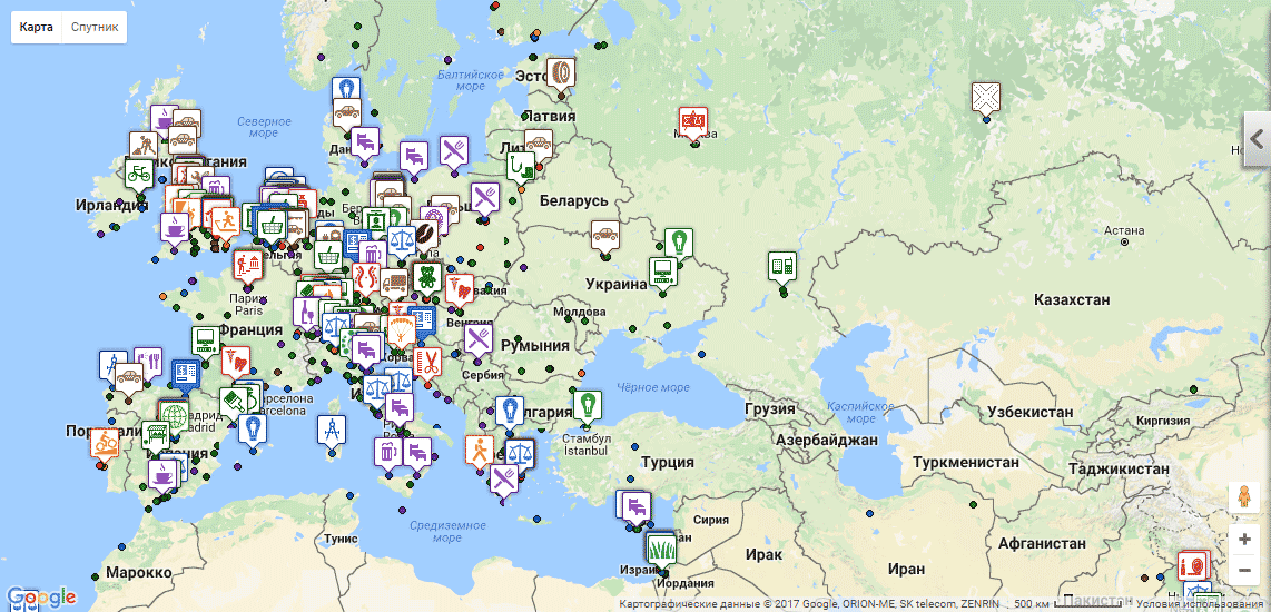 Где принимают к оплате биткоины — карта с сайта Usebitcoins.info