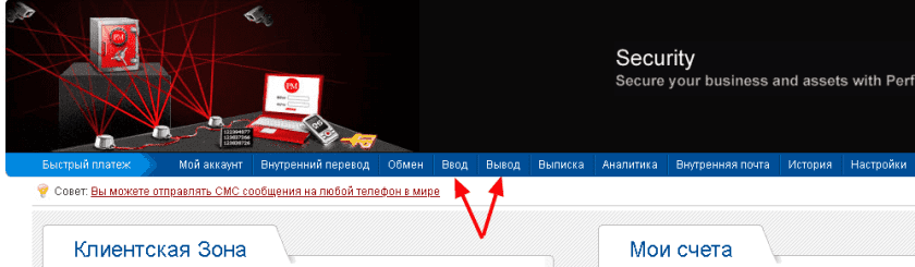 Ввести/Вывести деньги Perfect Money